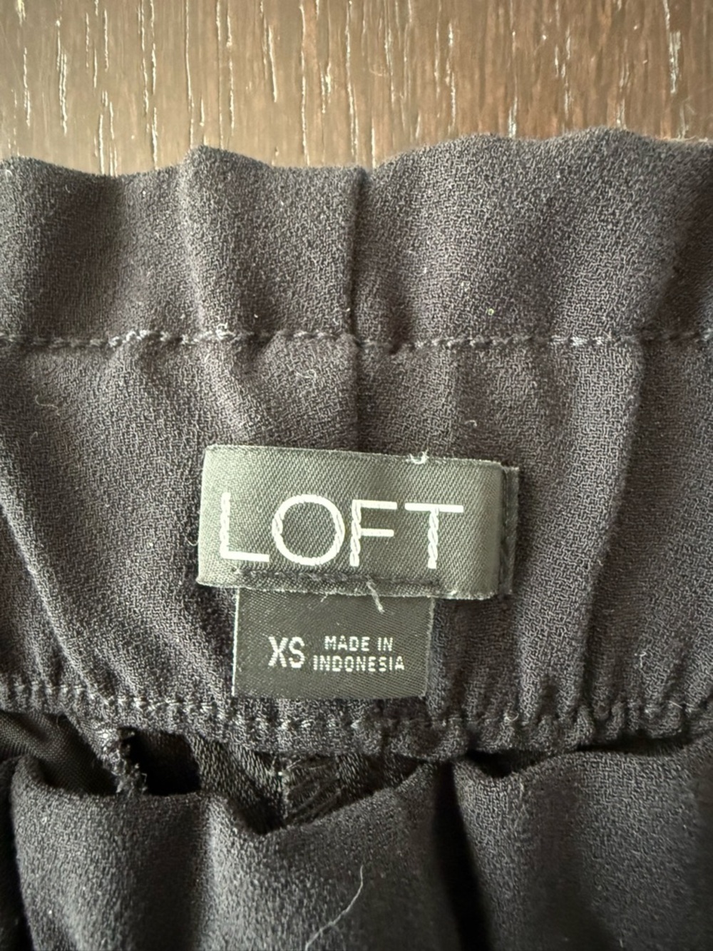 LOFT Black Tie-Waist Straight Leg Pants - Picture 8 of 8